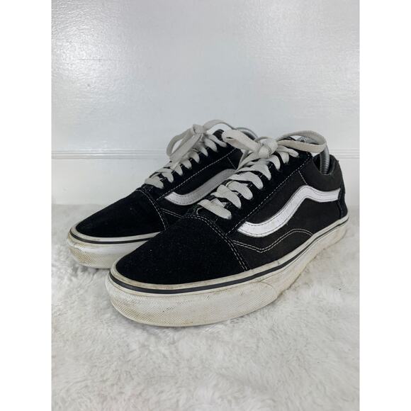 Vans Old Skool Black/White Canvas/Suede Sneakers Men's Size 8 - Picture 1 of 9